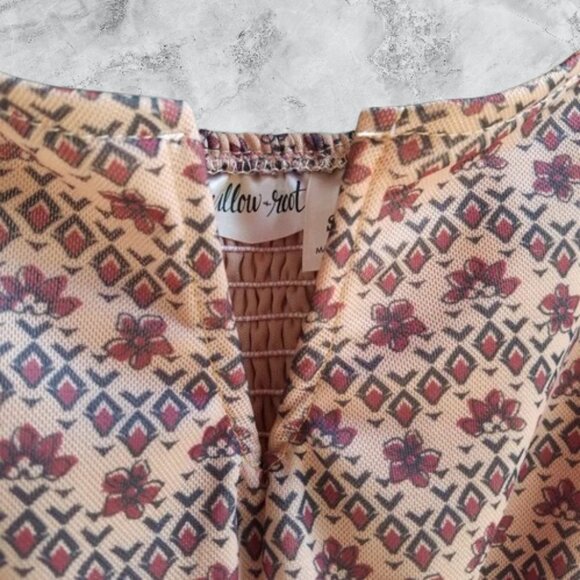 Willow & Root Buckle Rustic Floral Smocked Blouse Rustic Winter Elegance - Picture 5 of 9